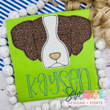 Pointer Puppy Bean Stitch Applique Embroidery Design